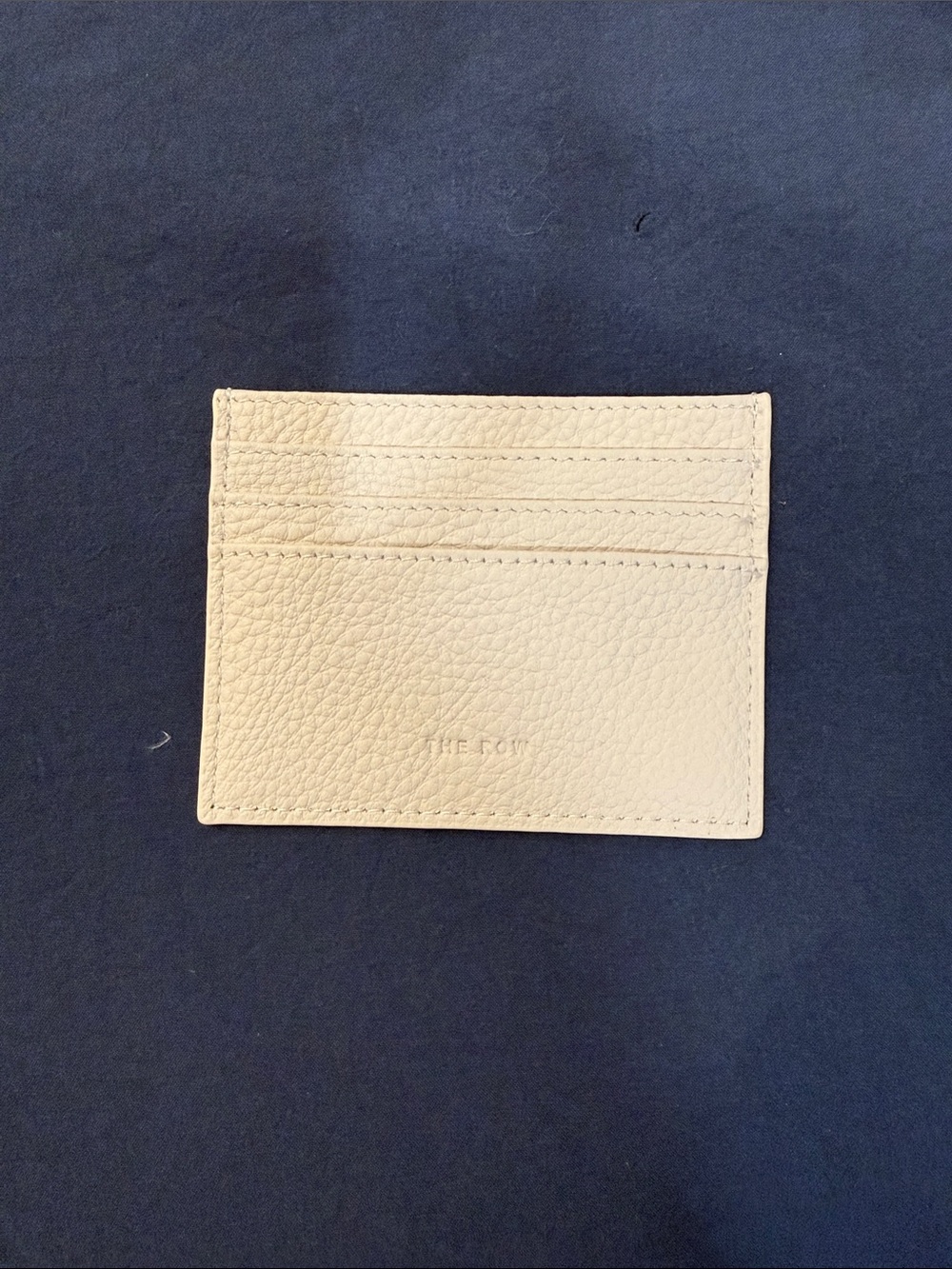 The Row inspired Cream Pebbled Leather Card Case